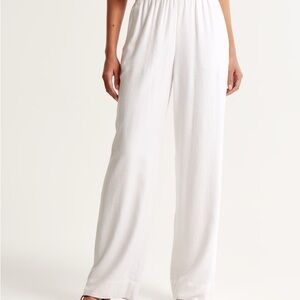 Abercrombie & Fitch Wide Leg Linen Pants